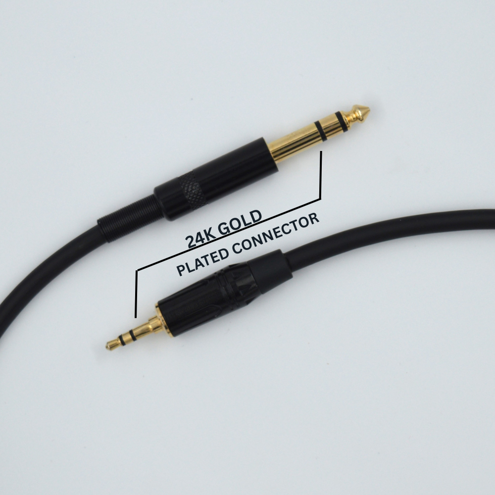 6.35mm male to 3.5mm male jack Mono to Stereo Gold Plated Audio Cable