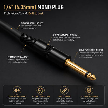 6.35mm Mono male to XLR Female Microphone Cable