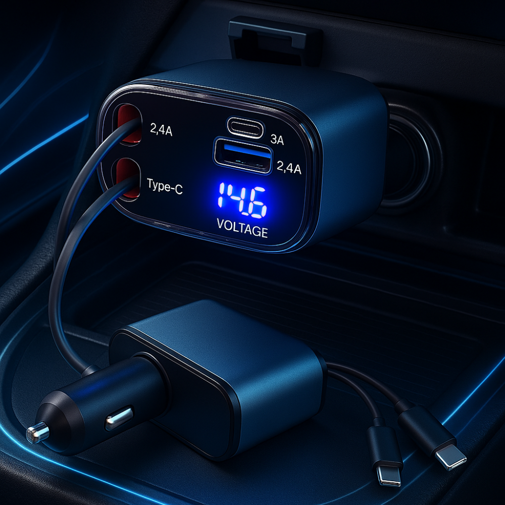 120W 4 in 1 Super Fast Car Charger