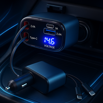120W 4 in 1 Super Fast Car Charger
