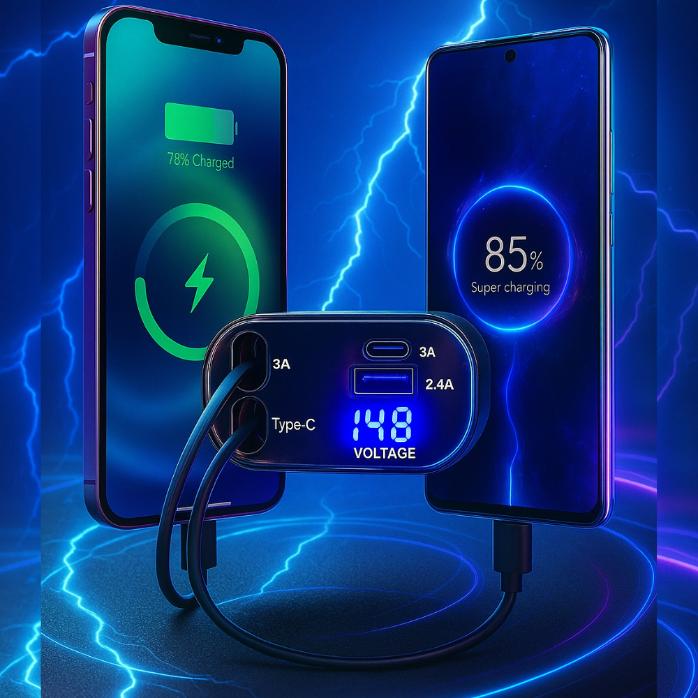 120W 4 in 1 Super Fast Car Charger