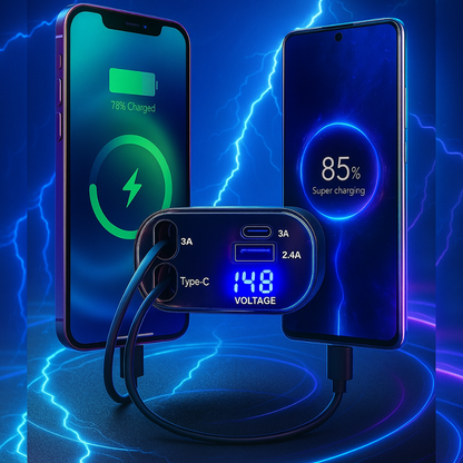120W 4 in 1 Super Fast Car Charger