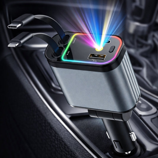 4 in 1 Retractable Car Chargers with Starlight