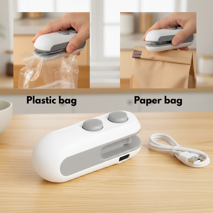Portable Plastic Bag Mini Sealing Machine with Cutter & Magnet