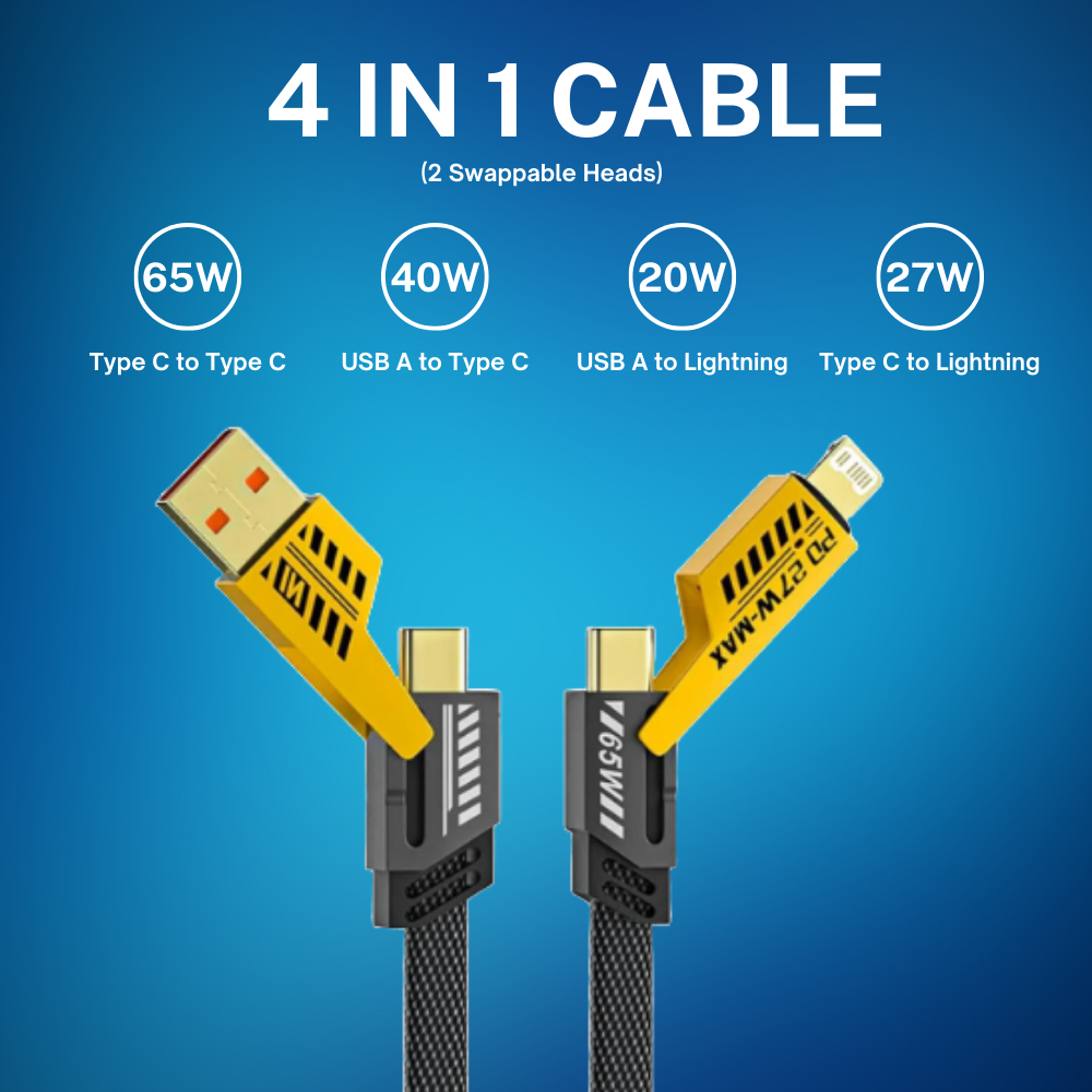 4-in-1 Metal Super Fast Charging Data Cable