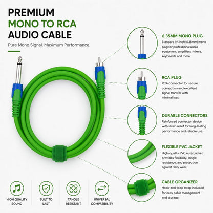 6.35mm male Mono to RCA Audio & Video Cable