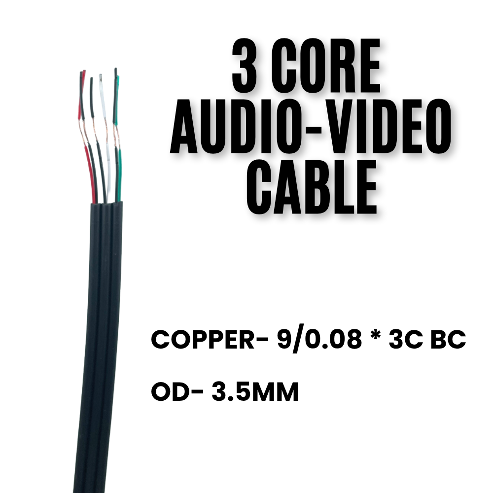 3 Core RCA Audio Video Wire
