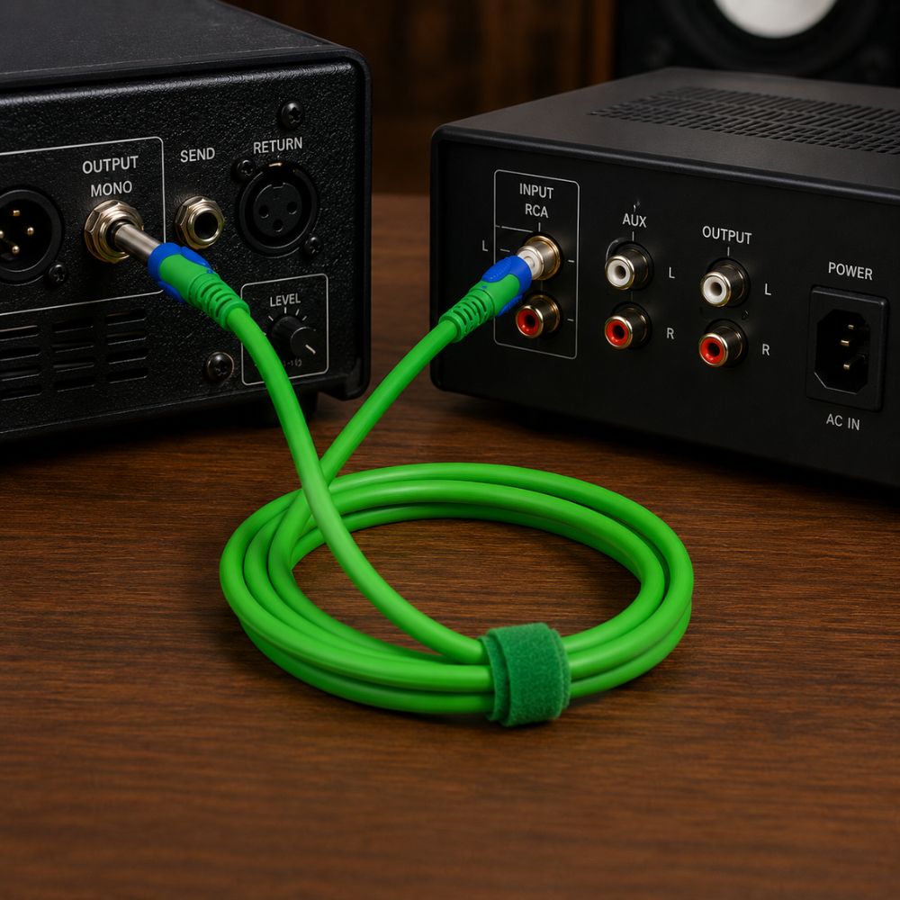 6.35mm male Mono to RCA Audio & Video Cable