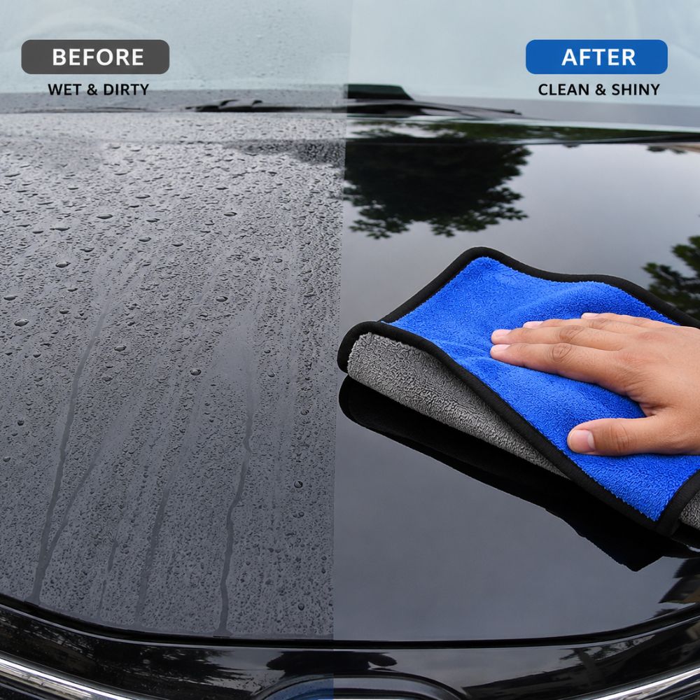 500 GSM Microfiber Cleaning Cloth - Lint-Free, Streak-Free, Multi-Purpose