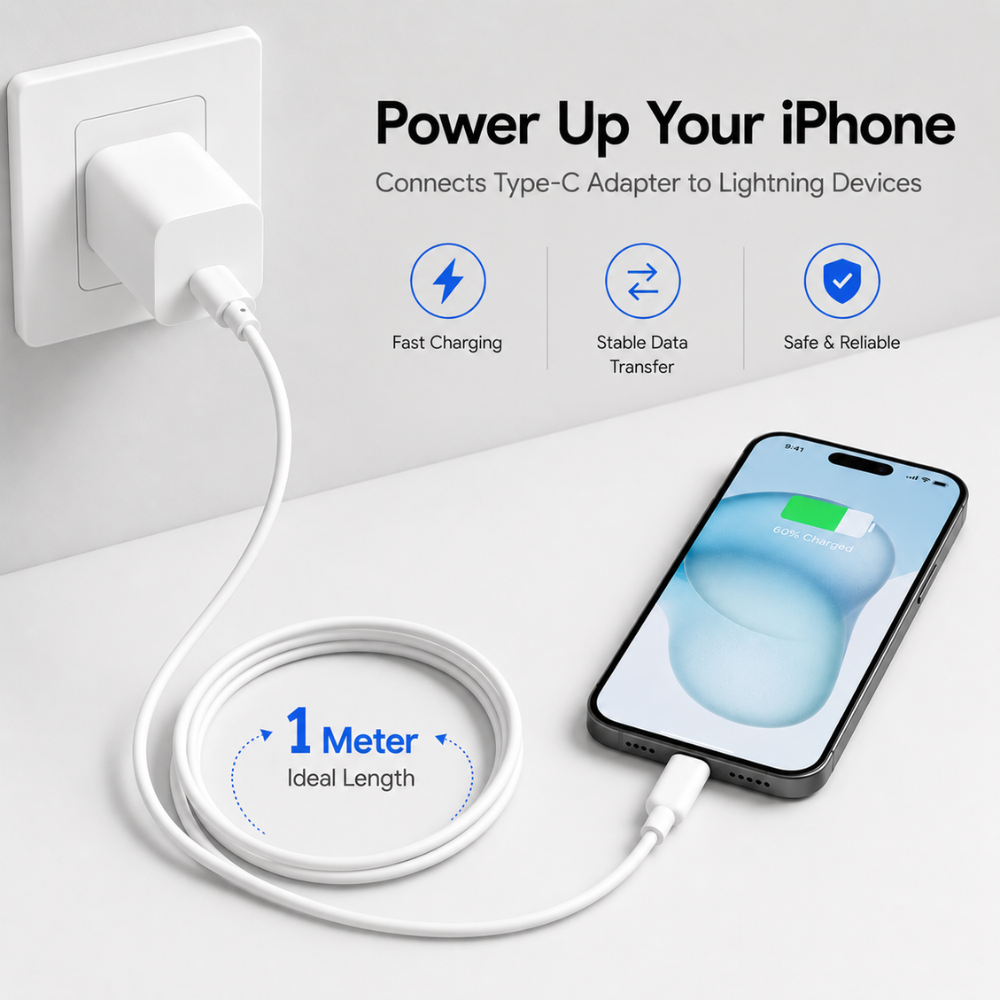 Peladus USB-C to Lightning Cable 1 Meter | Fast Charging Cable