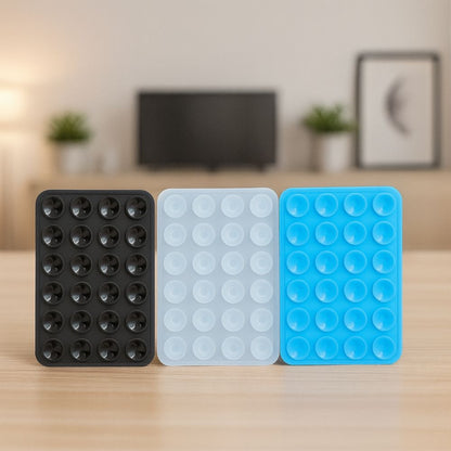 Strong Suction Phone Holder Silicone Case Cover - Works on Glass, Mirrors, Tiles & Smooth Surfaces (Pack of 3)