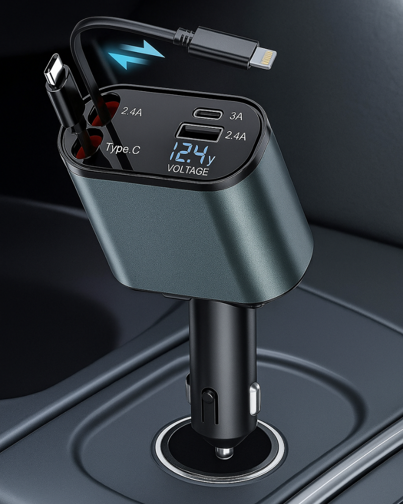 120W 4 in 1 Super Fast Car Charger