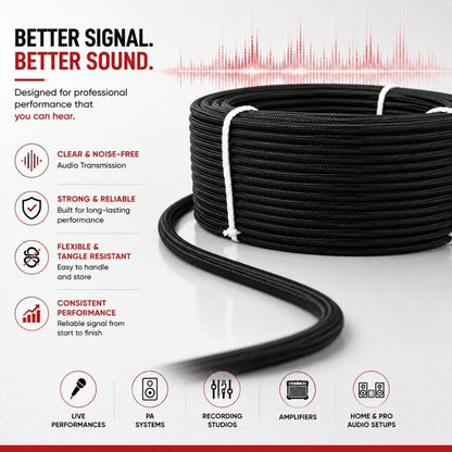 2 Core Slim Nylon Braided Microphone Cable