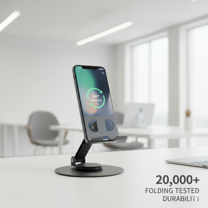 Adjustable Aluminum Phone Holder Stand, 360° Rotation Anti-Slip Base Stand