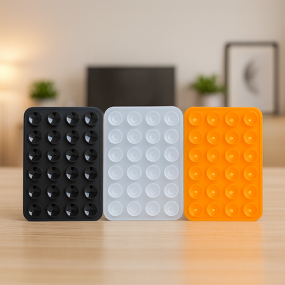 Strong Suction Phone Holder Silicone Case Cover - Works on Glass, Mirrors, Tiles & Smooth Surfaces (Pack of 3)